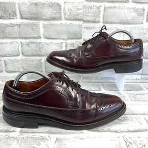British Walkers Wingtip Dress Shoes Men SZ 9 C Burgundy Leather Vintage